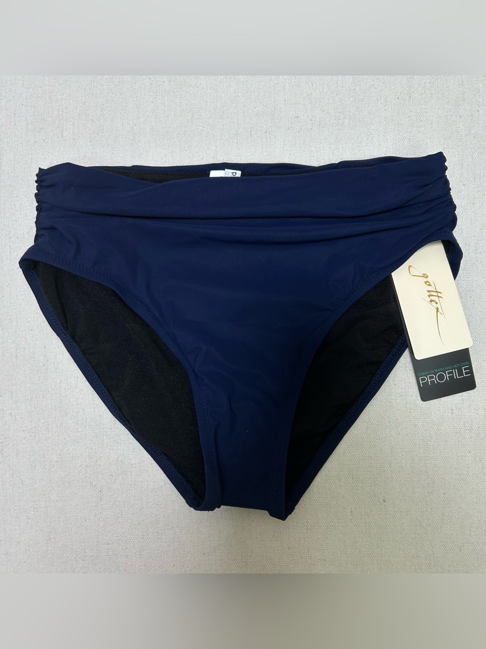 Profile By Gottex Navy Fold-Over Bikini Bottom